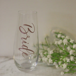Personalised Stemless Champagne Glass - For the Love of Hampers