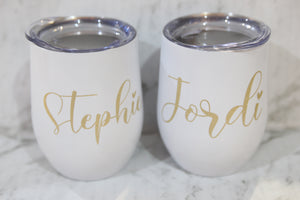 Personalised Stainless Steel Wine Tumbler - Multiple Colours Available - For the Love of Hampers